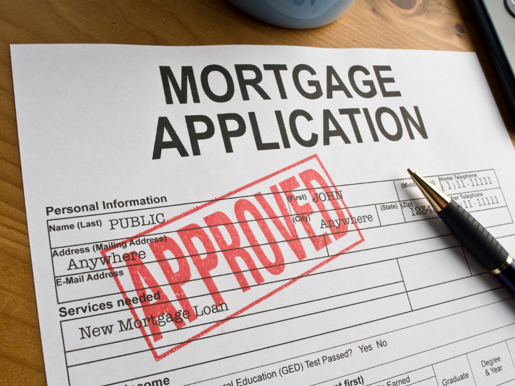 picture of a mortgage application with approval seal on it