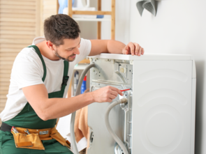 A man fixing parts of a home
