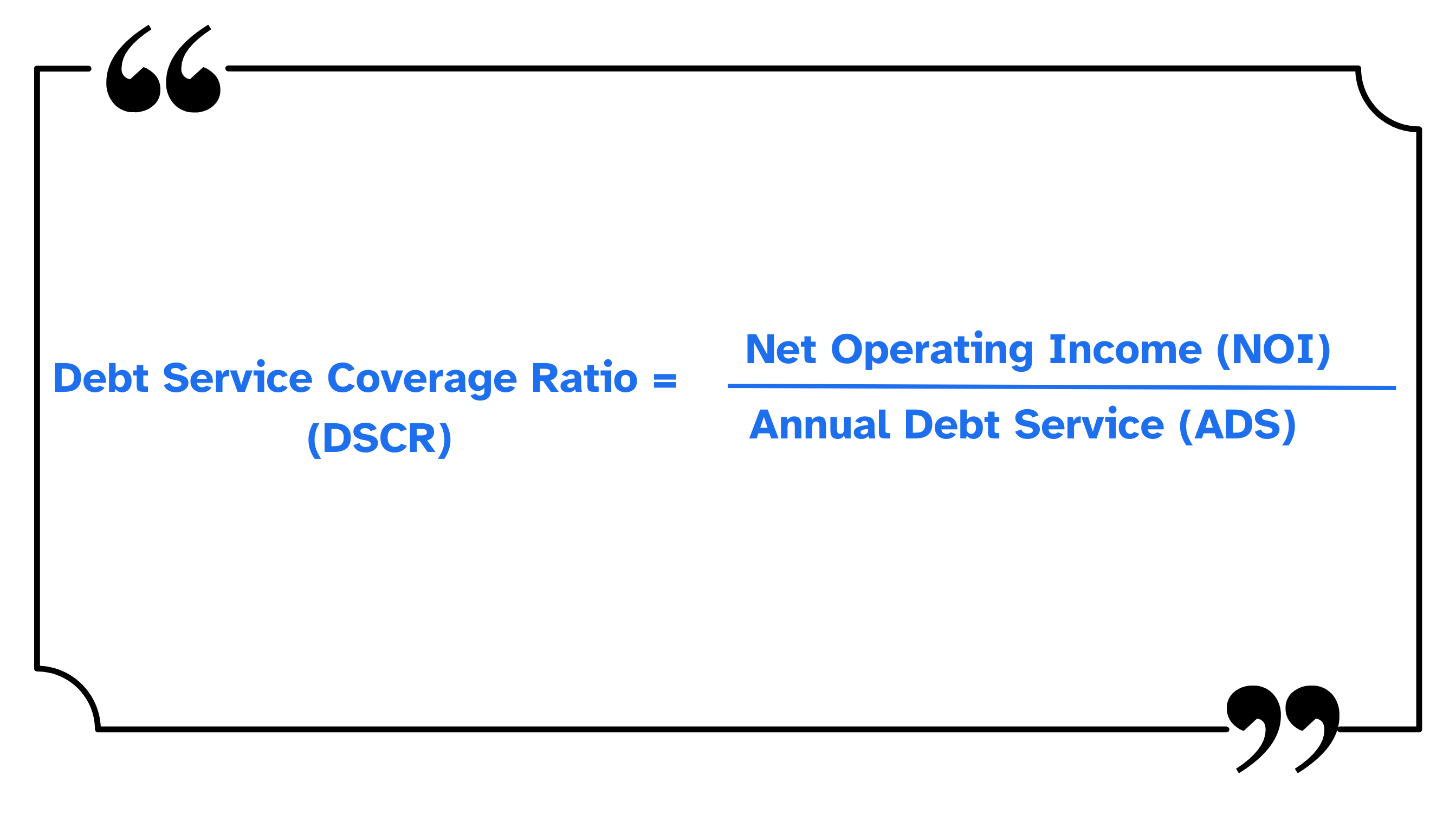 formula of DSCR Loan