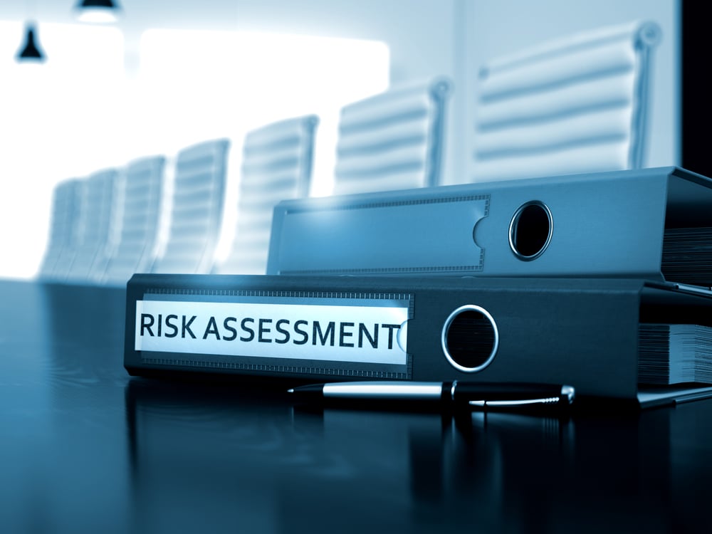 Risk Assessment. Business Concept on Blurred Background. Office Folder with Inscription Risk Assessment on Working Desktop. Risk Assessment - Concept. 3D.-1