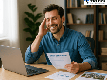 Man using the Self Employed Mortgage calculator which also acts as an Predictor for their approval chances