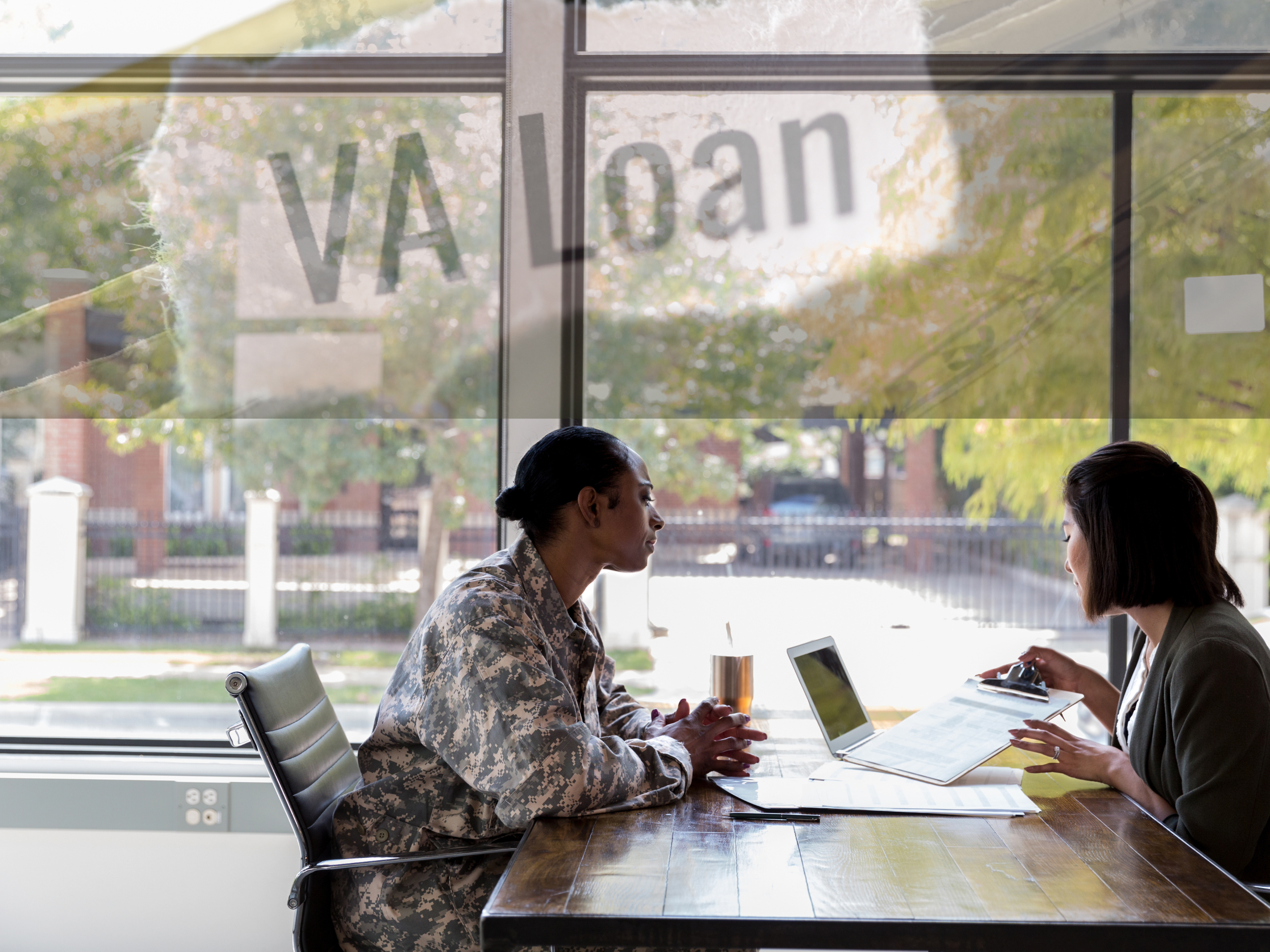 A broker and a va loan taker veteran having a converation about va loans