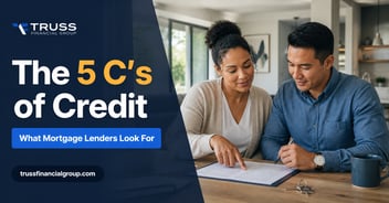 Couple reviewing a mortgage application for a guide to the 5 C's of credit