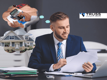 Man counting number of banks statements to qualify for a mortgage