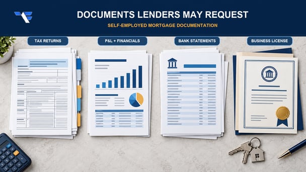 Self-employed mortgage documents including tax returns, financial statements, bank statements and business license” Placement: Immediately after the table under “Other Documents Self-Employed Borrowers May Need
