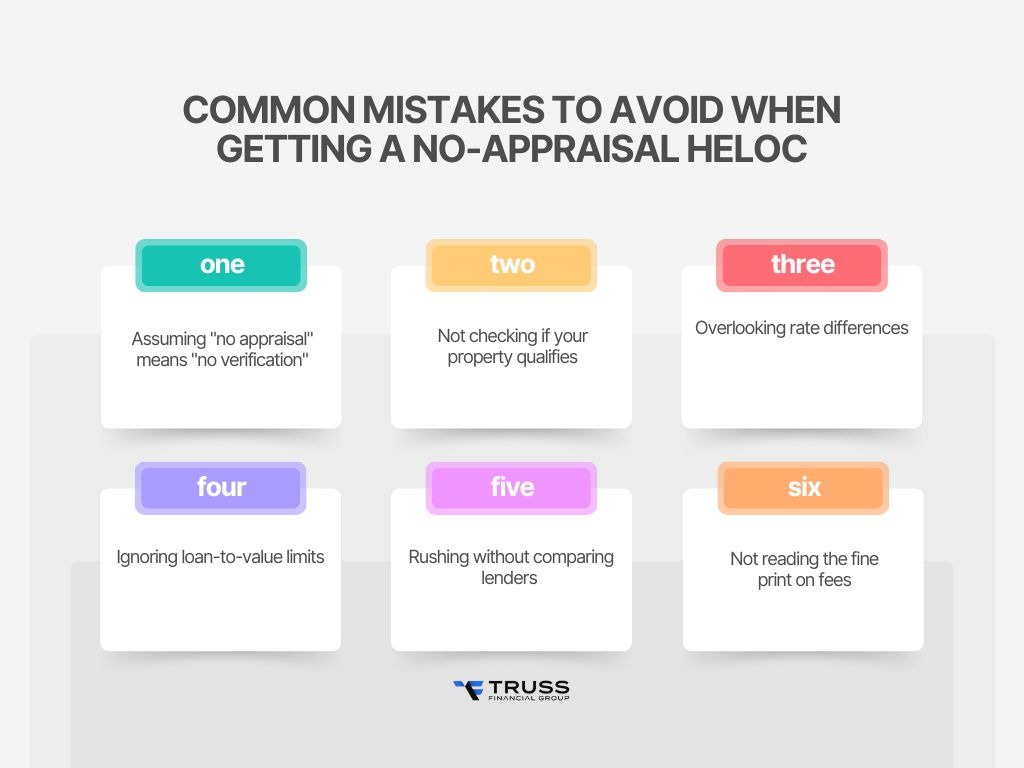 COMMON MISTAKES TO AVOID WHEN GETTING A NO APPRAISAL HELOC