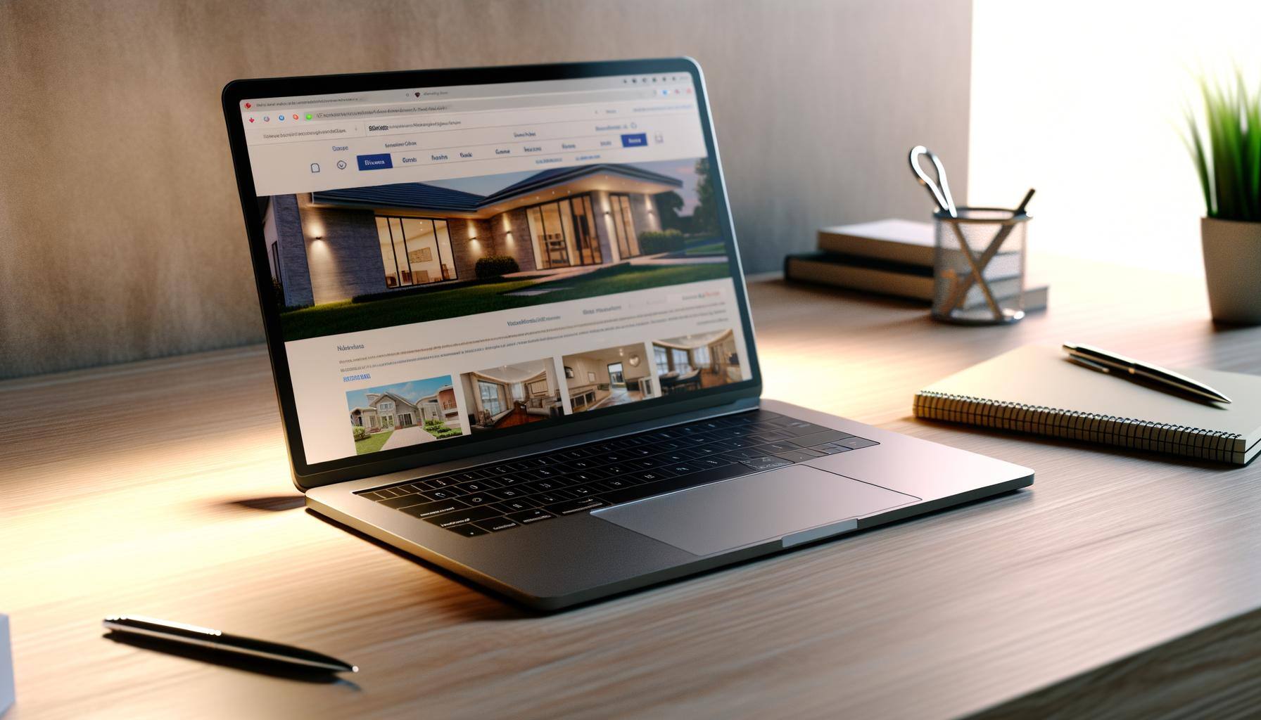 Real estate website being shown on a laptop screen